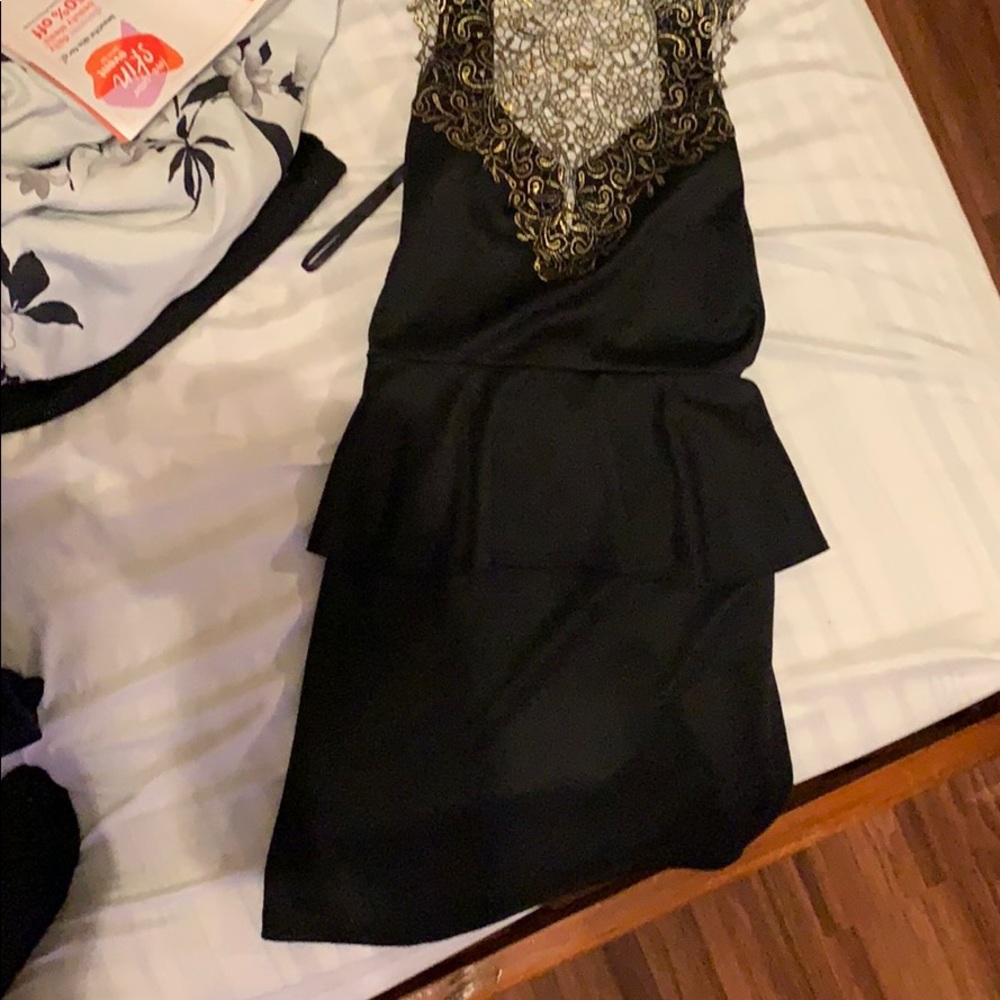 Black and gold dress